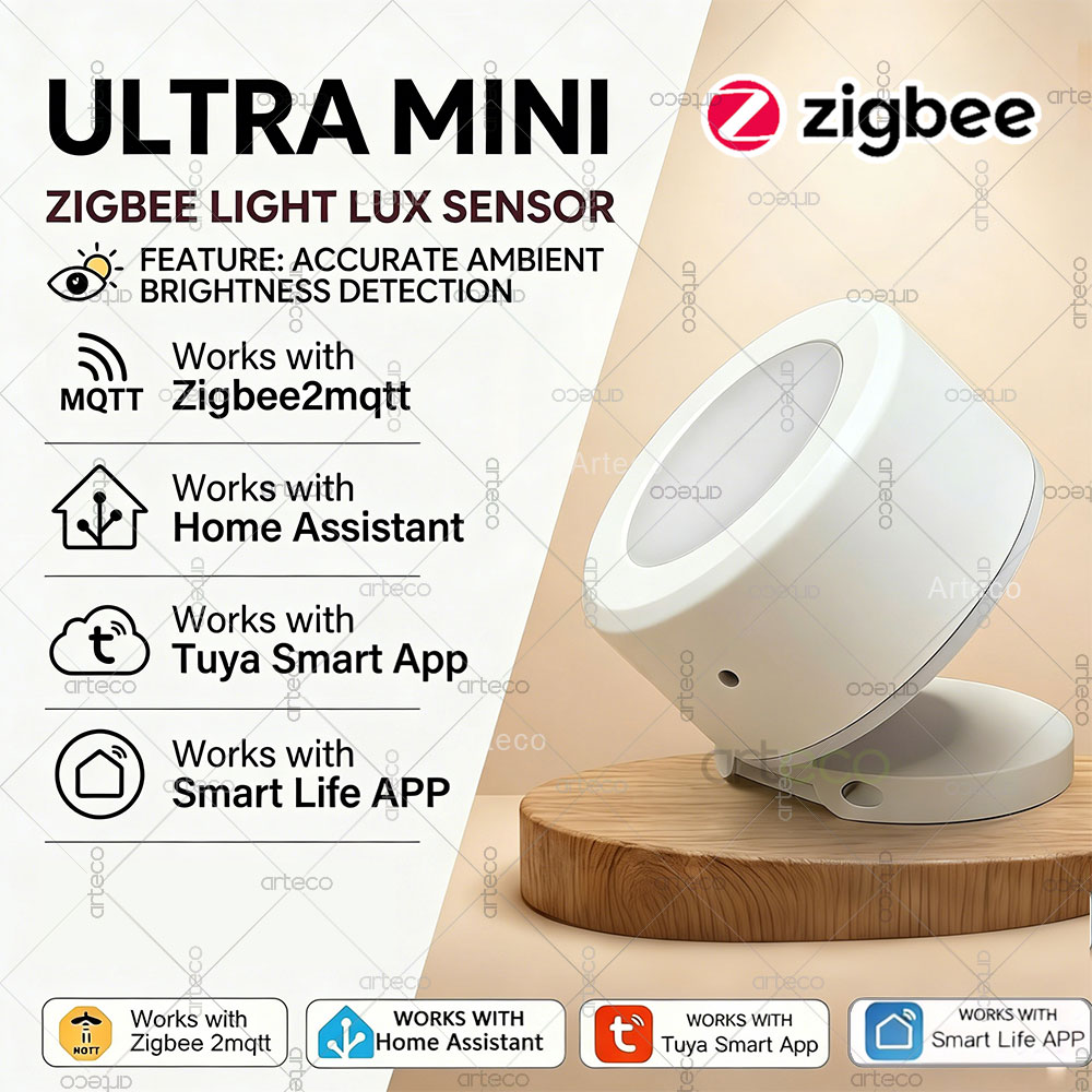 Home Automation Ideas - อัลตร้ามินิ ซิกบีเซ็นเซอร์ตรวจจับแสง เครื่องตรวจจับความสว่าง ลักซ์ การตรวจสอบความสว่าง ระบบอัตโนมัติในบ้านอัจฉริยะ