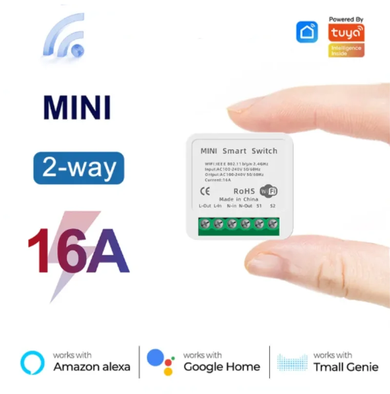 Home Automation Ideas - Tuya มินิ16A สวิตช์ WIFI สมาร์ทไลฟ์แอปควบคุม2ทางบ้านอัจฉริยะอัตโนมัติโมดูลขัดจังหวะทำงานสำหรับ Alexa