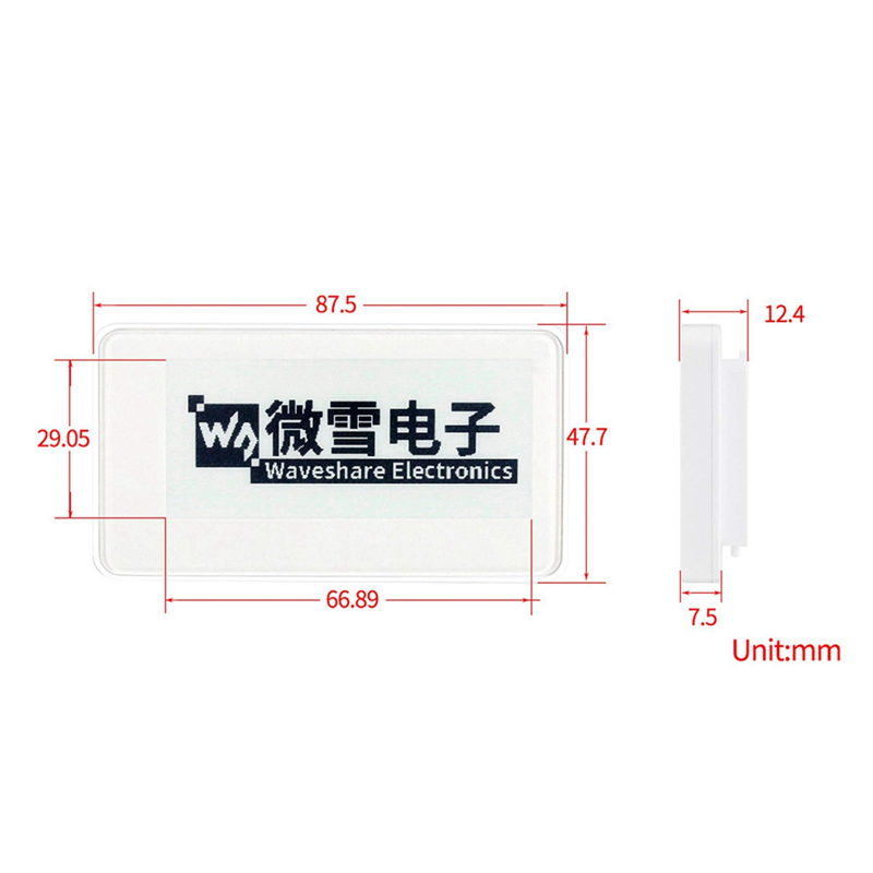 Display Epaper 2.9 - RISE Waveshare 2.9 นิ้วไร้สาย NFC-Powered EPaper